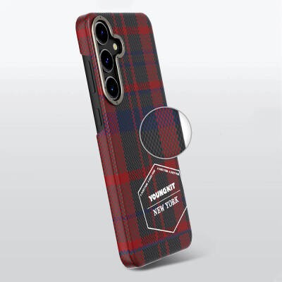 Galaxy S24 Plus Kılıf Ekose Desenli Youngkit Gezhi Serisi Kapak - 4