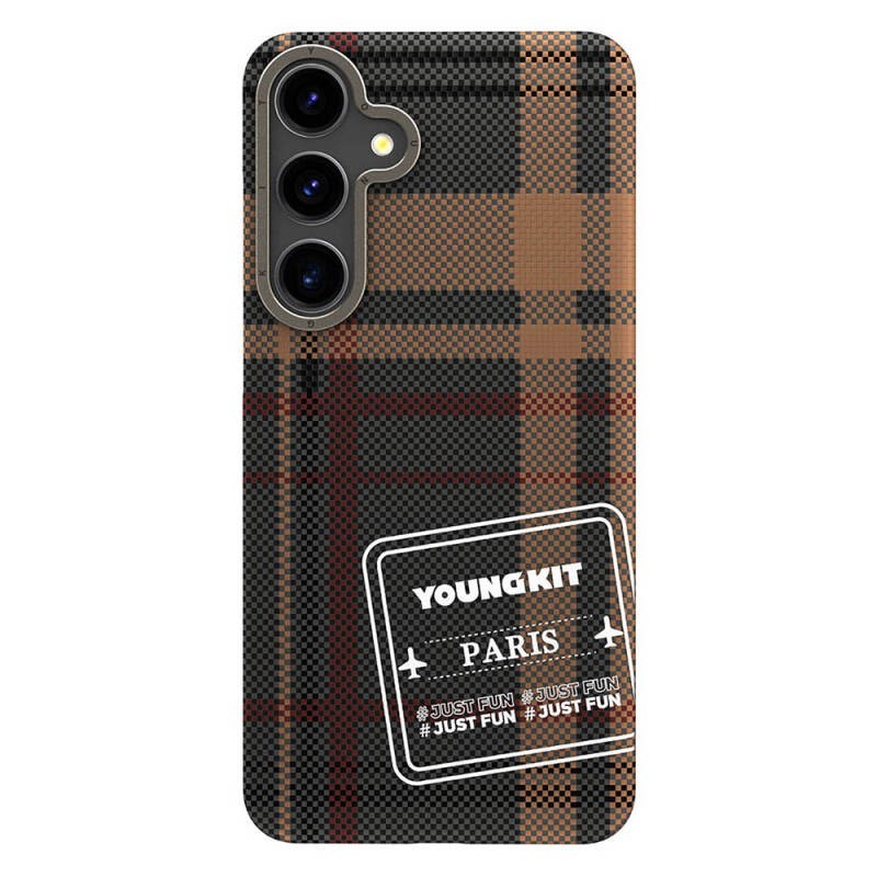 Galaxy S24 Plus Kılıf Ekose Desenli Youngkit Gezhi Serisi Kapak - 7