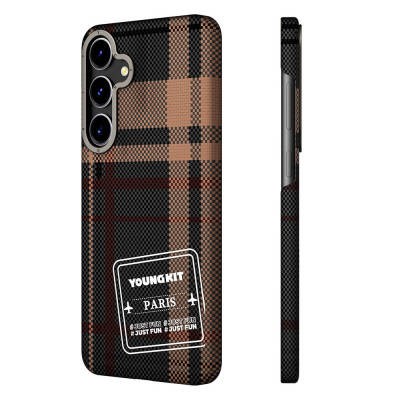 Galaxy S24 Plus Kılıf Ekose Desenli Youngkit Gezhi Serisi Kapak - 12