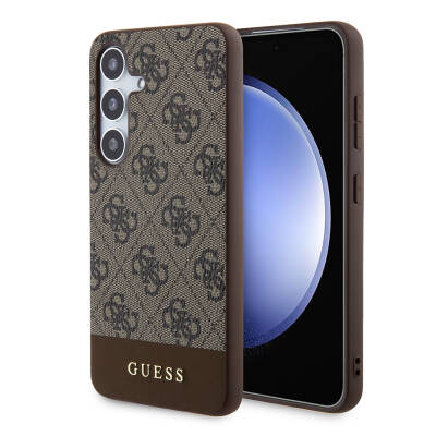 Galaxy S24 Plus Kılıf Guess Orjinal Lisanslı PU Deri Şerit Logo Dizaynlı Kapak - Guess