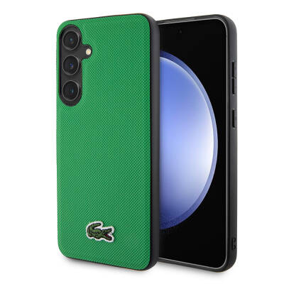 Galaxy S24 Plus Kılıf Lacoste Orjinal Lisanslı PU Pike Desenli Arka Yüzey İkonik Timsah Dokuma Logolu Kapak - Lacoste