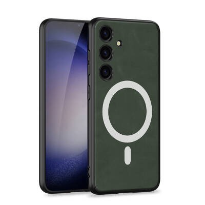Galaxy S24 Plus Kılıf M-safe Şarj Özellikli Deri Tasarımlı Zore Kıpta Nubuk Kapak - 13