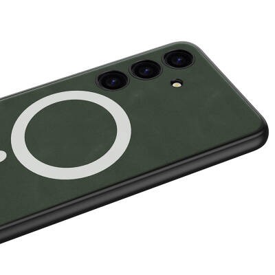 Galaxy S24 Plus Kılıf M-safe Şarj Özellikli Deri Tasarımlı Zore Kıpta Nubuk Kapak - 3