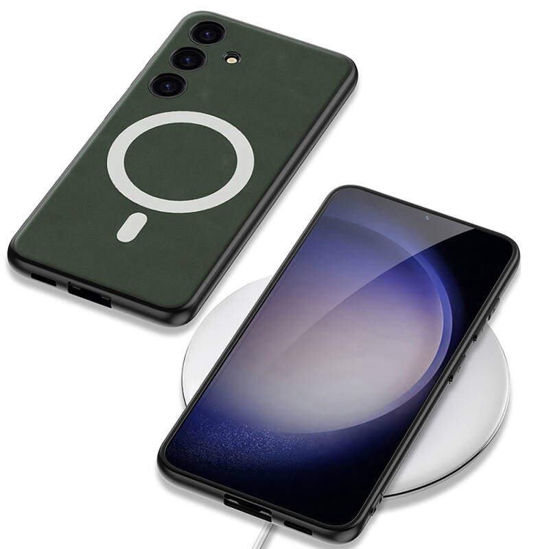 Galaxy S24 Plus Kılıf M-safe Şarj Özellikli Deri Tasarımlı Zore Kıpta Nubuk Kapak - 6