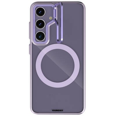 Galaxy S24 Plus Kılıf M-safe Şarj Özellikli Sararma Önleyici Youngkit Crystal Grid Kapak - 4