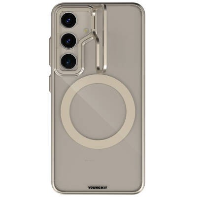 Galaxy S24 Plus Kılıf M-safe Şarj Özellikli Sararma Önleyici Youngkit Crystal Grid Kapak - 5