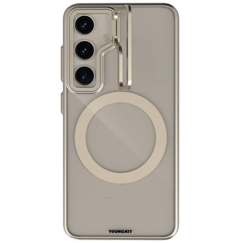 Galaxy S24 Plus Kılıf M-safe Şarj Özellikli Sararma Önleyici Youngkit Crystal Grid Kapak - 5