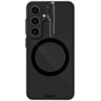 Galaxy S24 Plus Kılıf M-safe Şarj Özellikli Sararma Önleyici Youngkit Crystal Grid Kapak - 6