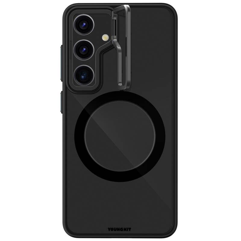 Galaxy S24 Plus Kılıf M-safe Şarj Özellikli Sararma Önleyici Youngkit Crystal Grid Kapak - 6