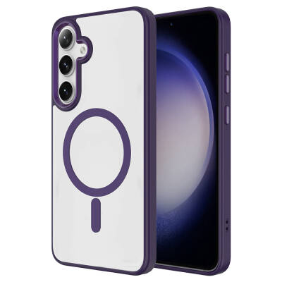 Galaxy S24 Plus Kılıf M-safe Şarj Özellikli Zore Krom M-safe Silikon Kapak - Zore