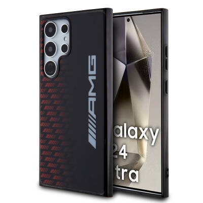 Galaxy S24 Ultra Case AMG Original Licensed Double Layer Cover with Large Logo Square Stripe Pattern - AMG