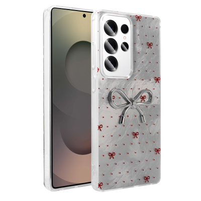 Galaxy S24 Ultra Case Camera Protection Figured Zore Ponti Silicone Cover - Zore