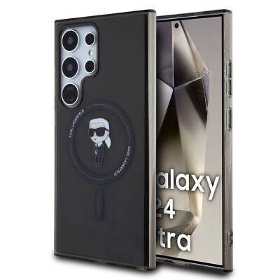 Galaxy S24 Ultra Case Karl Lagerfeld Original Licensed Karl Head IML Printed Cover with Magsafe Charging Feature - Karl Lagerfeld
