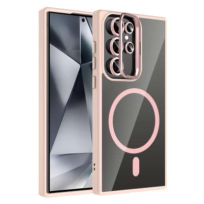 Galaxy S24 Ultra Case Stand Camera Lens Gift M-Safe Charging Feature Zore Etro Cover - Zore