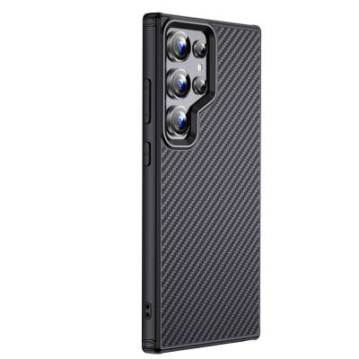 Galaxy S24 Ultra Kılıf Aramid Karbon Fiber M-safe Özellikli Wlons Radison Kapak - Wlons