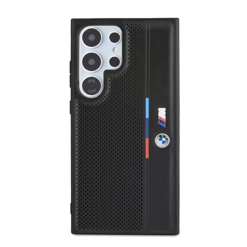 Galaxy S24 Ultra Kılıf BMW Orjinal Lisanslı M Logolu Üç Renk Çizgili Delikli Detail Line Kapak - 8