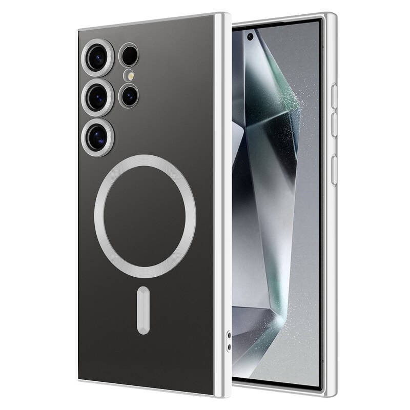Galaxy S24 Ultra Kılıf Kamera Korumalı M-safe Wireless Şarj Özellikli Zore Demre Kapak - 4