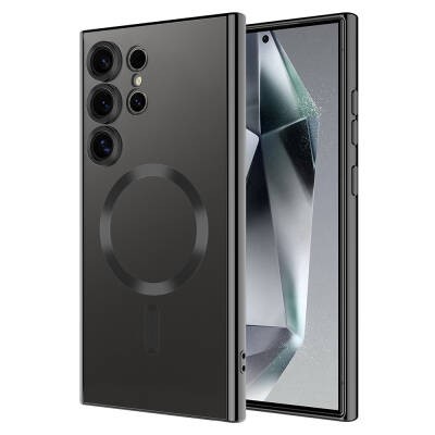 Galaxy S24 Ultra Kılıf Kamera Korumalı M-safe Wireless Şarj Özellikli Zore Demre Kapak - 3