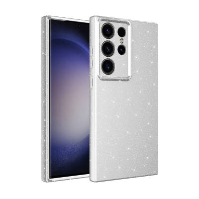 Galaxy S24 Ultra Kılıf Kamera Korumalı Simli Lüks Zore Koton Kapak - Zore