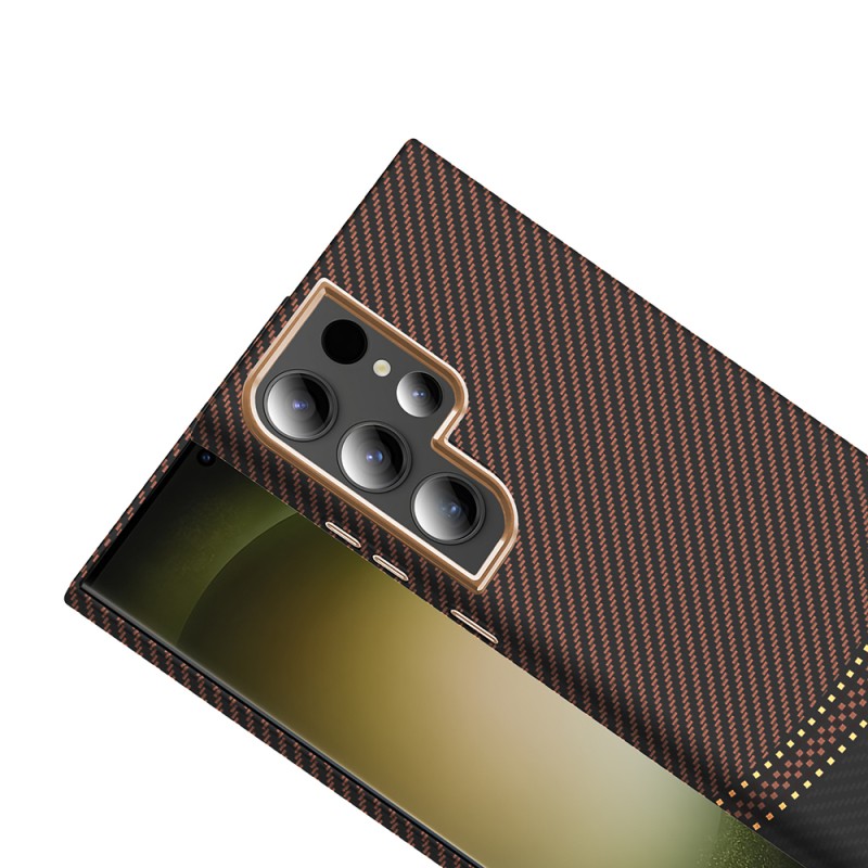 Galaxy S24 Ultra Kılıf M-safe Şarj Özellikli Karbon Fiber Görünümlü Zore Gros Kapak - 10
