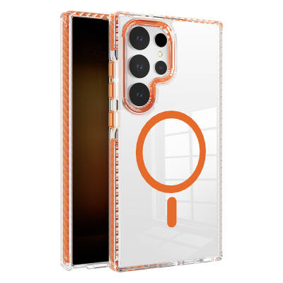 Galaxy S24 Ultra Kılıf M-safe Şarj Özellikli Airbagli Takılabilir Askı Aparatlı Zore Nana Kapak - Zore