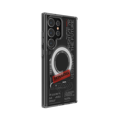 Galaxy S24 Ultra Kılıf SkinArma M-safe Şarj Özellikli Yazı Desenli Airbag Tasarımlı Orion Kapak - Skinarma