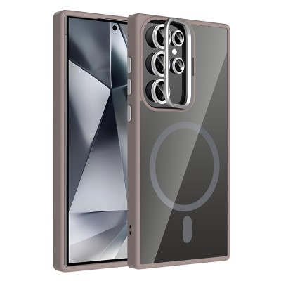 Galaxy S24 Ultra Kılıf Standlı ve Kamera Lens Hediyeli M-Safe Şarj Özellikli Zore Etro Kapak - 5