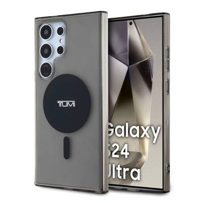 Galaxy S24 Ultra Kılıf TUMI Orjinal Lisanslı M-safe Şarj Özellikli Airbag Köşeli Transparan Plain Kapak - TUMI