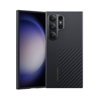 Galaxy S24 Ultra M-safe Şarj Özellikli Karbon Fiber Benks Montage ArmorAir Kevlar Kapak - Benks