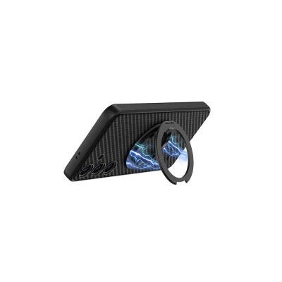 Galaxy S24 Wireless Şarj Özellikli Zore Kıpta Standlı M-safe Silikon Kapak - 4