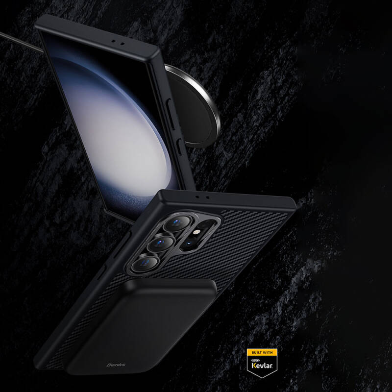 Galaxy S25 Case Carbon Fiber M-safe Charging Feature Benks Hybrid ArmorPro 600D Kevlar Cover - 14