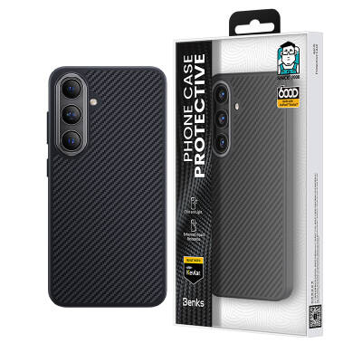 Galaxy S25 Case Carbon Fiber M-safe Charging Feature Benks Hybrid ArmorPro 600D Kevlar Cover - 5