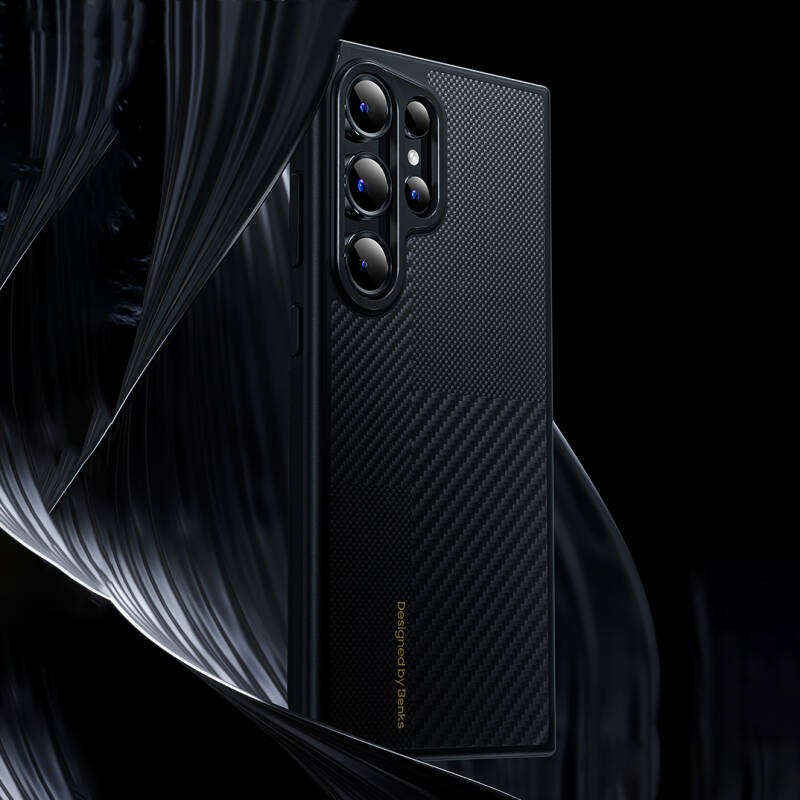 Galaxy S25 Case M-safe Charging Function Carbon Fiber Benks Montage Hybrid ArmorPro Kevlar Cover - 4