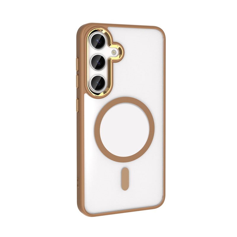 Galaxy S25 Case Zore Chrome Magsafe Silicone Cover with Magsafe Charging Feature - 9