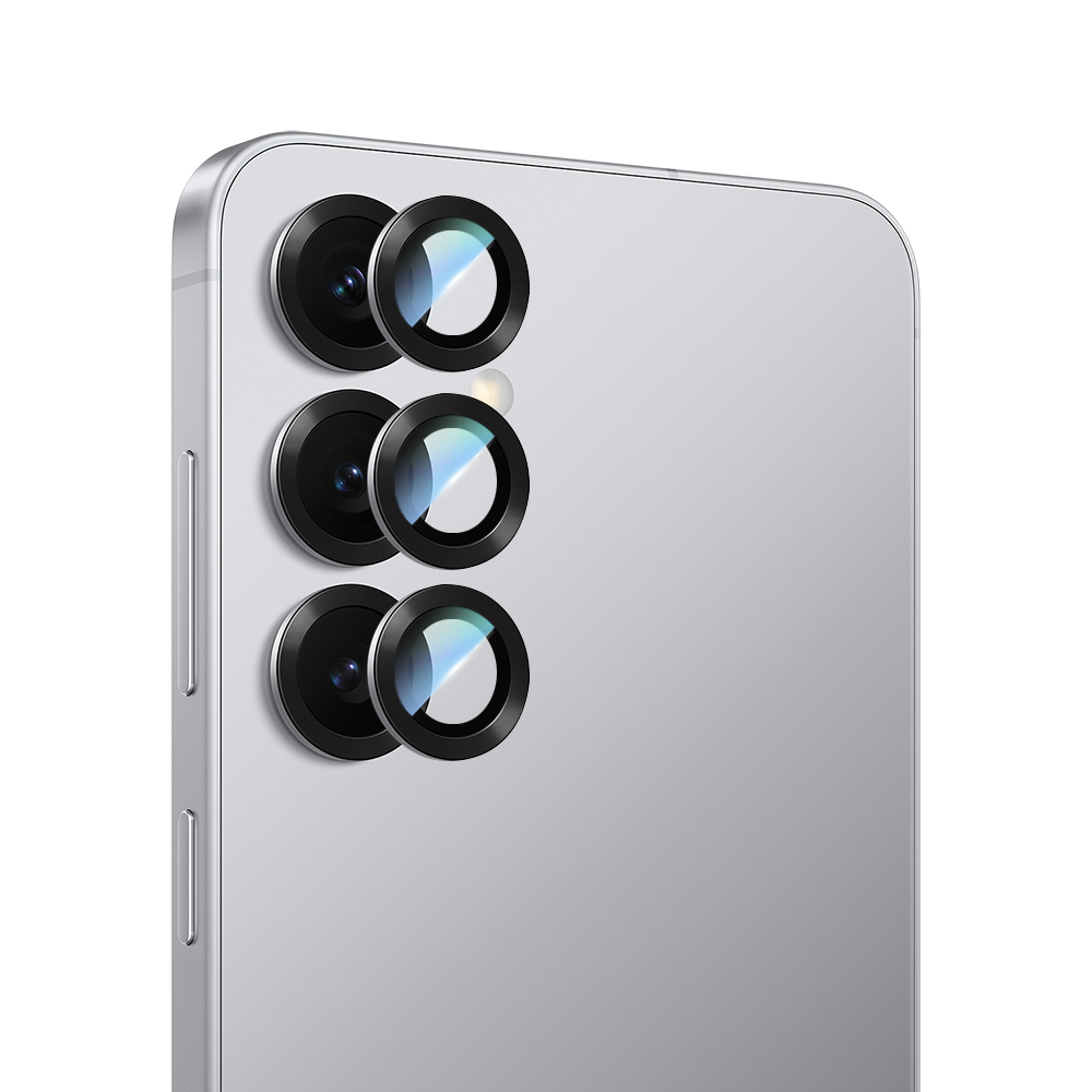 Galaxy S25 CaseWorld Alloy Serisi Oleofobik Anti Reflective Kamera Lens Koruyucu - Gümüş