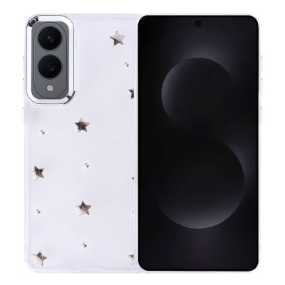 Galaxy S25 Edge Case Airbag Design Glitter Transparent Zore Kutup Cover - 5