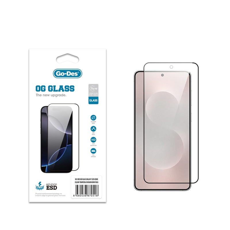 Galaxy S25 Edge Go Des OG Glass Antistatic Tempered Glass Screen Protector - 1