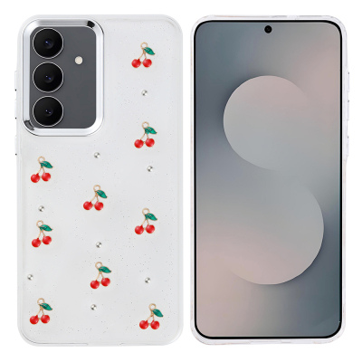 Galaxy S25 FE Kılıf Airbag Tasarımlı Simli Şeffaf Zore Kutup Kapak - Zore