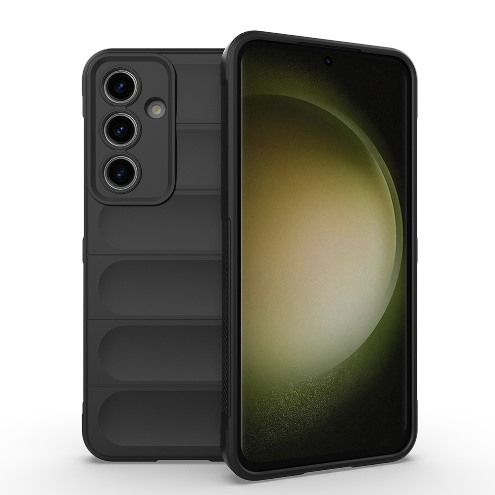Galaxy S25 FE Kılıf Esnek TPU Oyuklu Arka Yüzey Tasarımlı Zore Etnik Silikon Kapak - Siyah