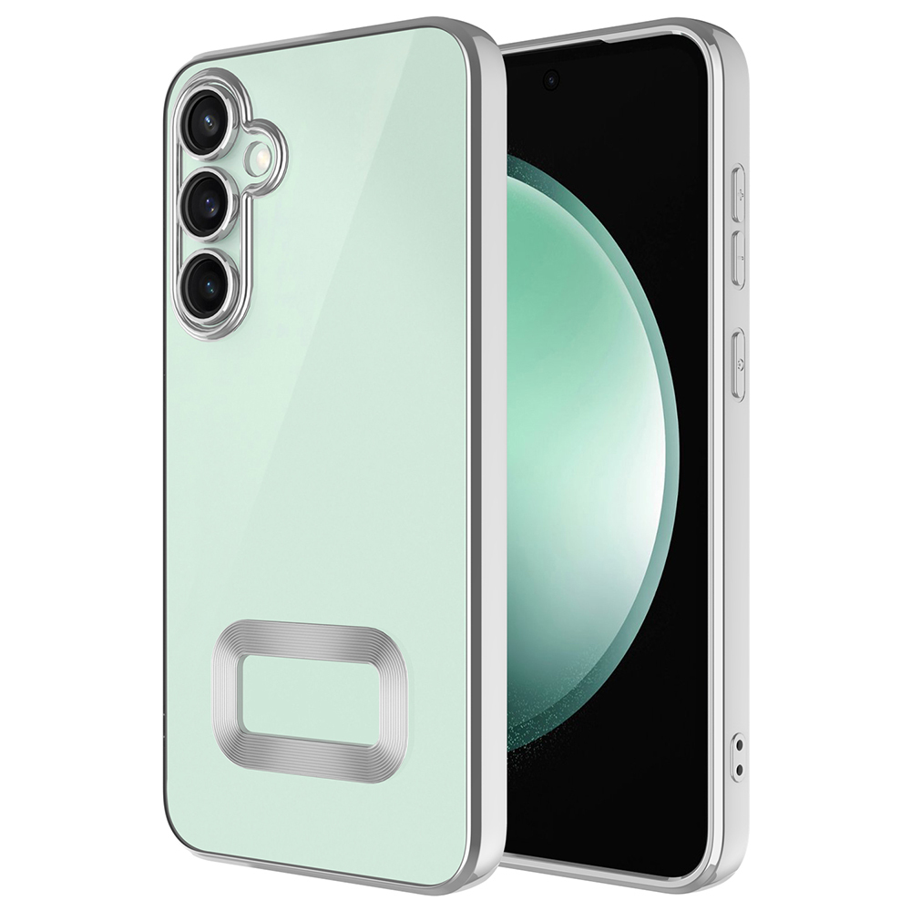 Galaxy S25 FE Kılıf Kamera Korumalı Logo Gösteren Zore Omega Kapak - Gümüş