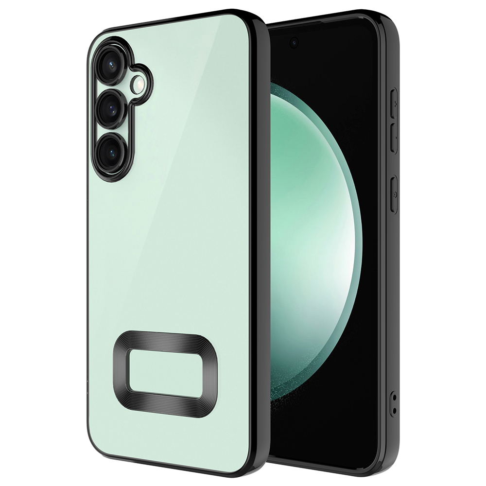 Galaxy S25 FE Kılıf Kamera Korumalı Logo Gösteren Zore Omega Kapak - Siyah