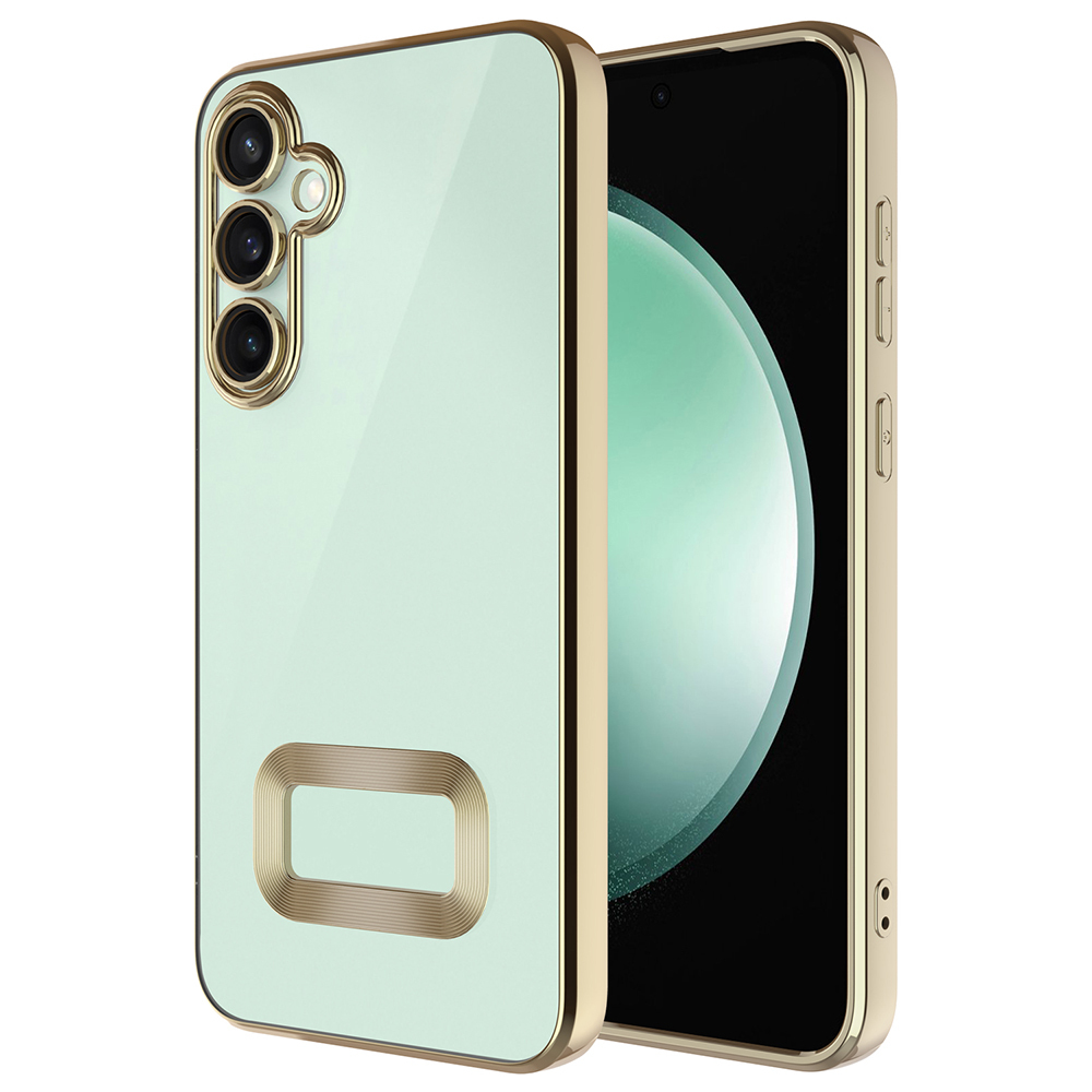Galaxy S25 FE Kılıf Kamera Korumalı Logo Gösteren Zore Omega Kapak - Gold