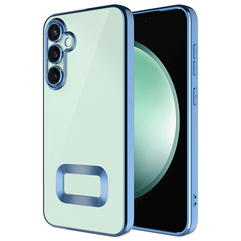 Galaxy S25 FE Kılıf Kamera Korumalı Logo Gösteren Zore Omega Kapak - Mavi