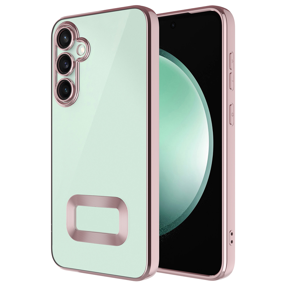 Galaxy S25 FE Kılıf Kamera Korumalı Logo Gösteren Zore Omega Kapak - Rose Gold