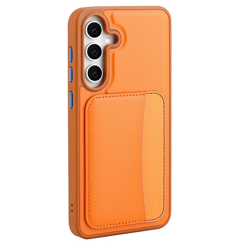 Galaxy S25 FE Kılıf Kartlıklı Zore X-Kart Silikon Kapak - Turuncu