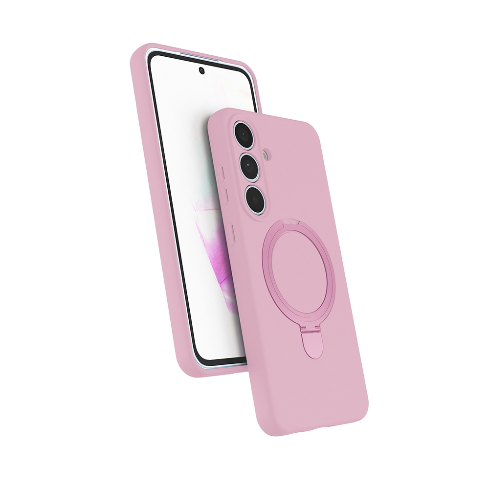 Galaxy S25 FE Kılıf M-safe Şarj Özellikli Standlı Zore Samara Kapak - Pembe