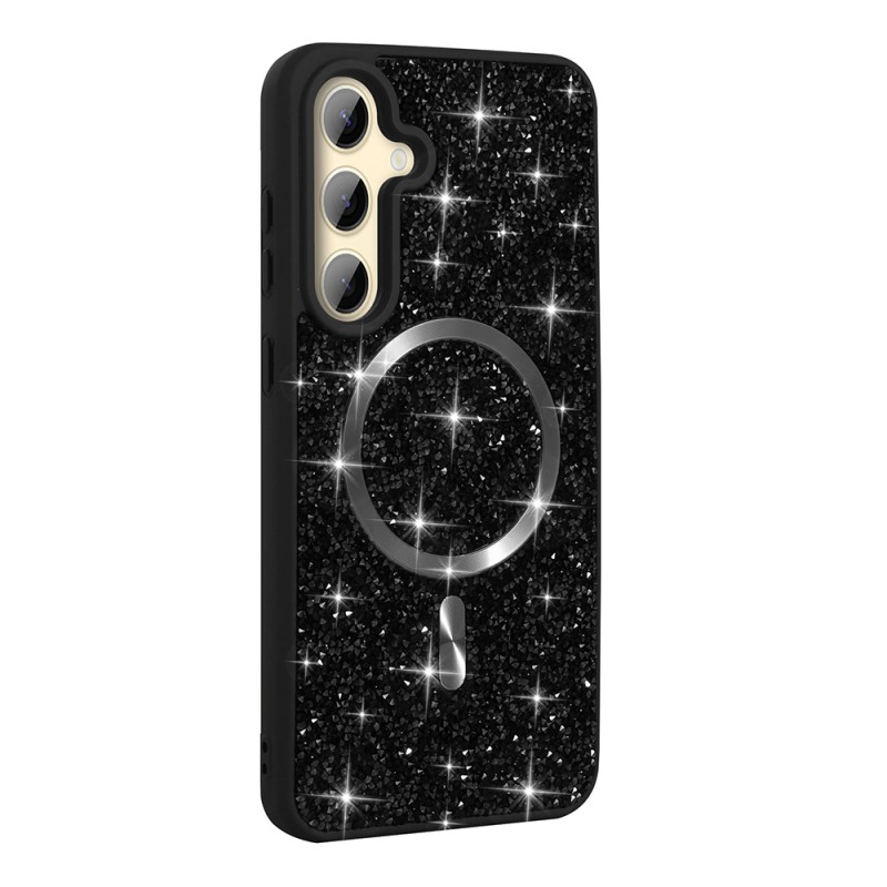 Galaxy S25 FE Kılıf Pırlanta Tasarımlı M-safe Şarj Özellikli Zore Mozaik Silikon Kapak - 1