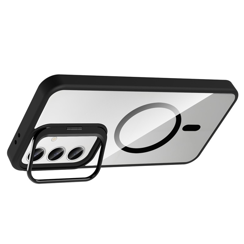Galaxy S25 FE Kılıf Standlı ve Kamera Lens Hediyeli M-Safe Şarj Özellikli Zore Etro Kapak - 16