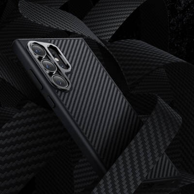 Galaxy S25 Kılıf Karbon Fiber M-safe Şarj Özellikli Benks Hybrid ArmorPro 600D Kevlar Kapak - 8