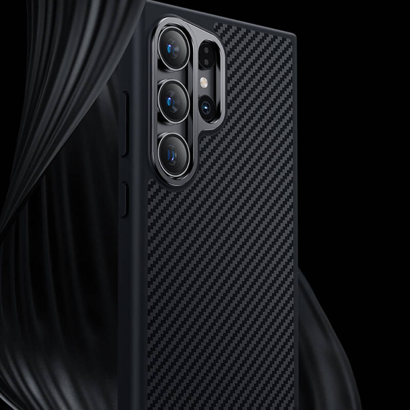 Galaxy S25 Kılıf Karbon Fiber M-safe Şarj Özellikli Benks Hybrid ArmorPro 600D Kevlar Kapak - 9